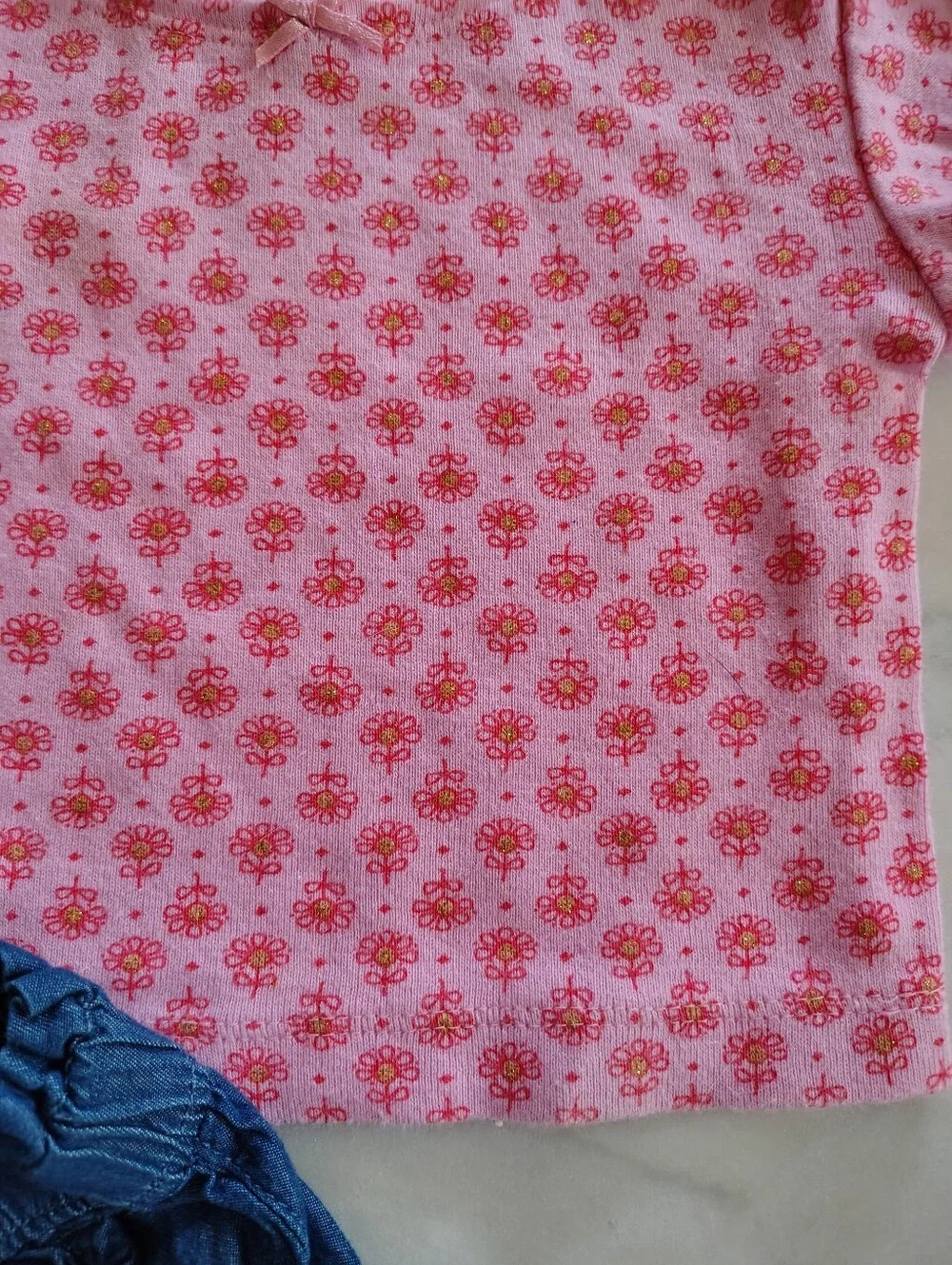 Baby Girl Clothing Bundle Floral Birds Pink Blue Tees And Shorts Size 3 To 6 M